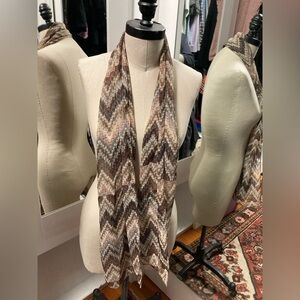 Scarf - Brown and Cream Zigzag Pattern